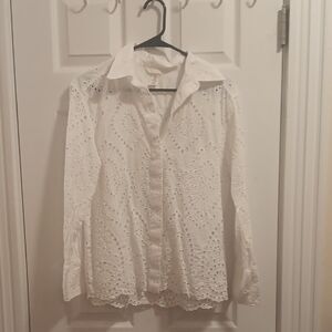 H&M Lace Button Down Shirt